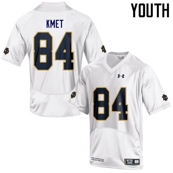 Youth NCAA Notre Dame Fighting Irish #84 Cole Kmet Stitched College Under Armour Authentic White Football Jersey IZ10A87VF